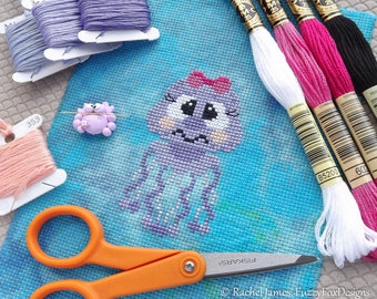 Jiggle the Jellyfish Cross Stitch Pattern PDF