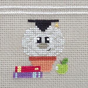 Einstein the Brain Cactus Cross Stitch Pattern PDF | Prickly but Cute Stitch-a-Long