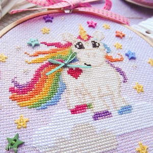 Unicorn Cross Stitch Pattern PDF | Sparkles the Baby Unicorn