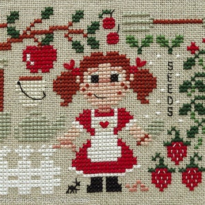 Patrón Punto de Cruz Niña Jardinera PDF