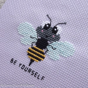 Be Yourself Cross Stitch Pattern PDF | Seven Mini Motivators Series | Bee Cross Stitch