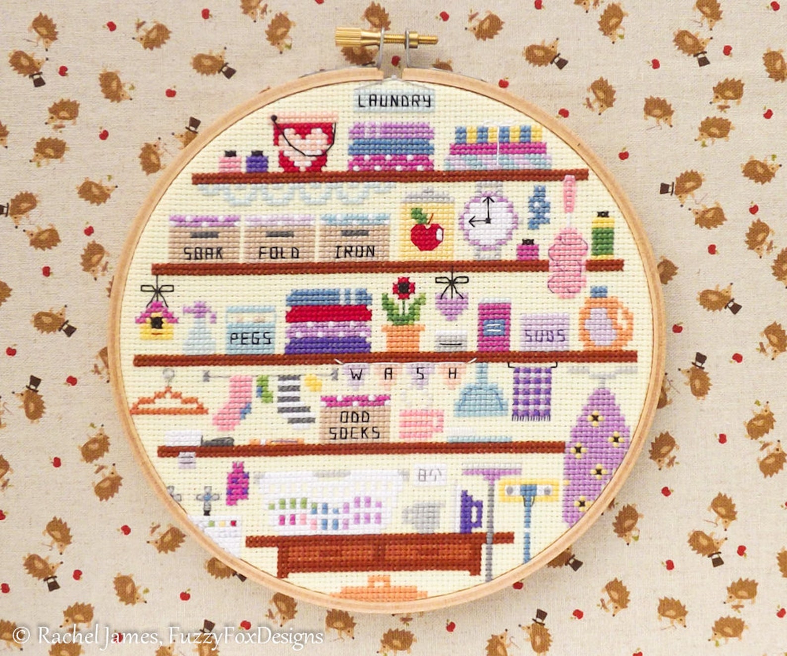 Cute Laundry Cross Stitch Pattern PDF Wash Room Cute Room Etsy