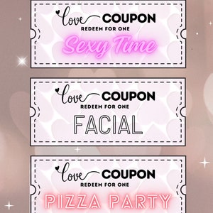 LOVE COUPONS, Printable, Customize, Cute, Fun, Loving, Coupons, Boyfriend, Girlfriend, Husband, Wife, Gift Ideas, Birthday