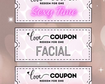 COUPON D'AMORE, Stampabile, Personalizza, Carino, Divertente, Amorevole, Buoni, Fidanzato, Fidanzata, Marito, Moglie, Idee regalo, Compleanno