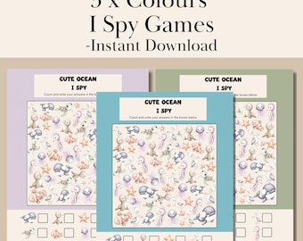 Simpatico gioco "Trova l'oggetto" a tema oceano per bambini / Scheda attività "Sotto il mare" / Gioco educativo per bambini piccoli / Pagina di attività per l'homeschooling / Formato A4 e US Letter