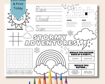 Mata edukacyjna Stormy Adventures | Podkładka z ćwiczeniami z zakresu nauk o pogodzie (do pobrania w formacie PDF)