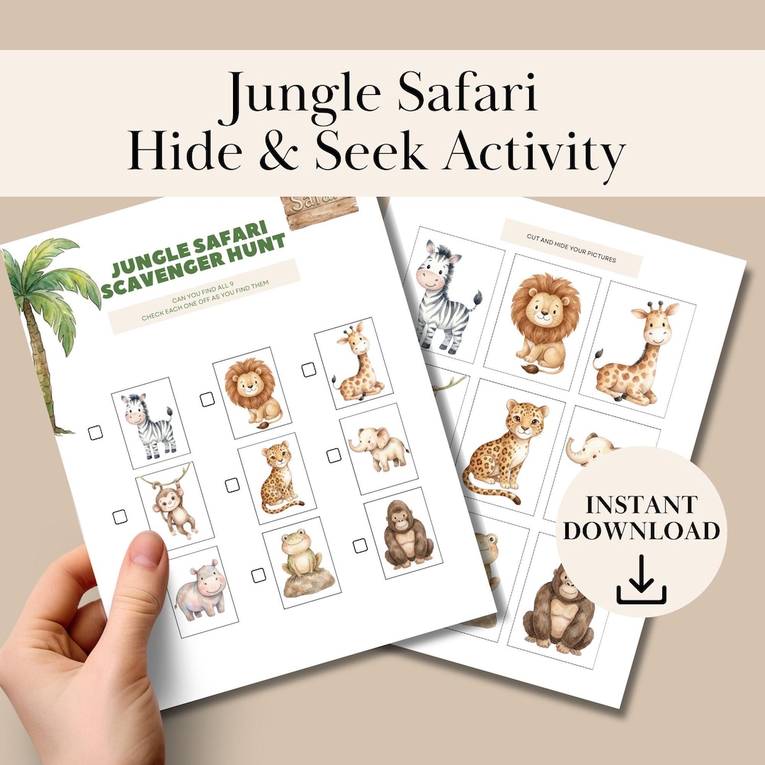 Jungle Safari Scavenger Hunt Printable | Kids Outdoor Adventure Game ...