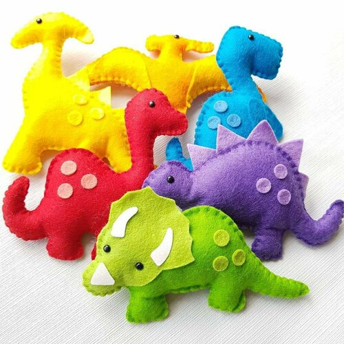 Rainbow dinosaur garland in bright rainbow colours