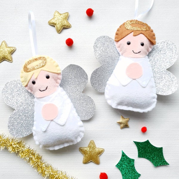 Felt angel Christmas tree decoration