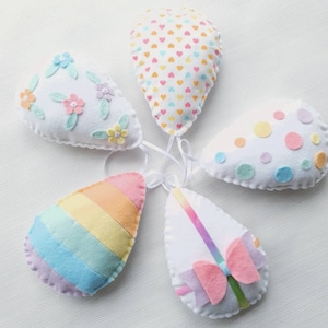 Felt Easter Eggs. Individual hanging eggs, choose you decor or a set of 5