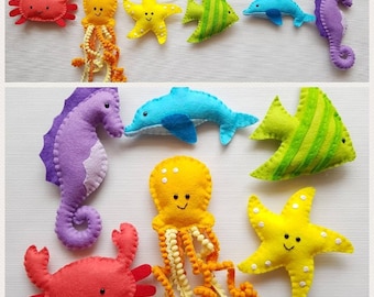 Rainbow of under the sea creatures garland