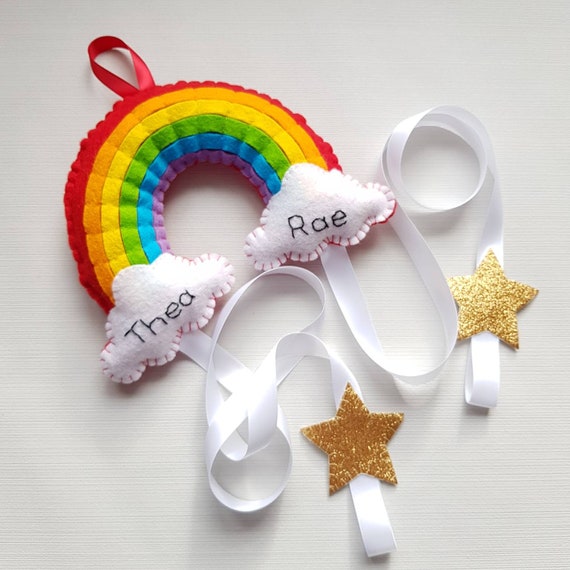 Personalized Rainbow Bow Holder (Made to Order)