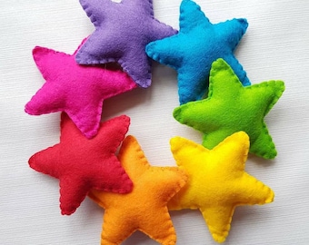Felt rainbow star garland