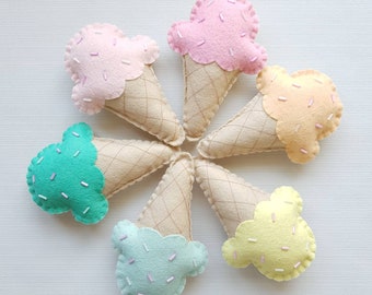 Ice cream garland, ice cream theme children's bedroom decor, summer theme room, ice cream cone, pastel nursery, girls bedroom, party decor