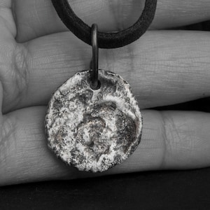 Brutalist Oxidized Silver Pendant: Organic Art Necklace
