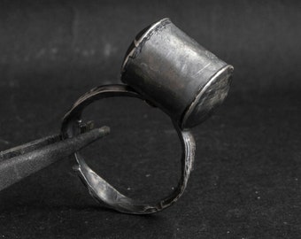 Abstract silver ring Sterling ring silver Brutalist ring Rustic silver Statement ring silver Art ring Jewelry raw silver