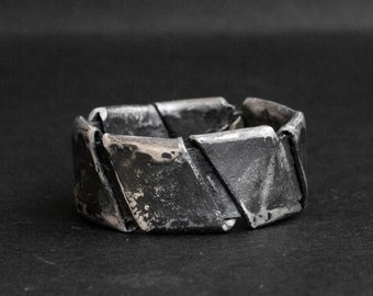Brutalist silver ring Statement ring Silver men Oxidized silver ring Band ring Rustic silver rings Brutal ring silver band Raw silver ring
