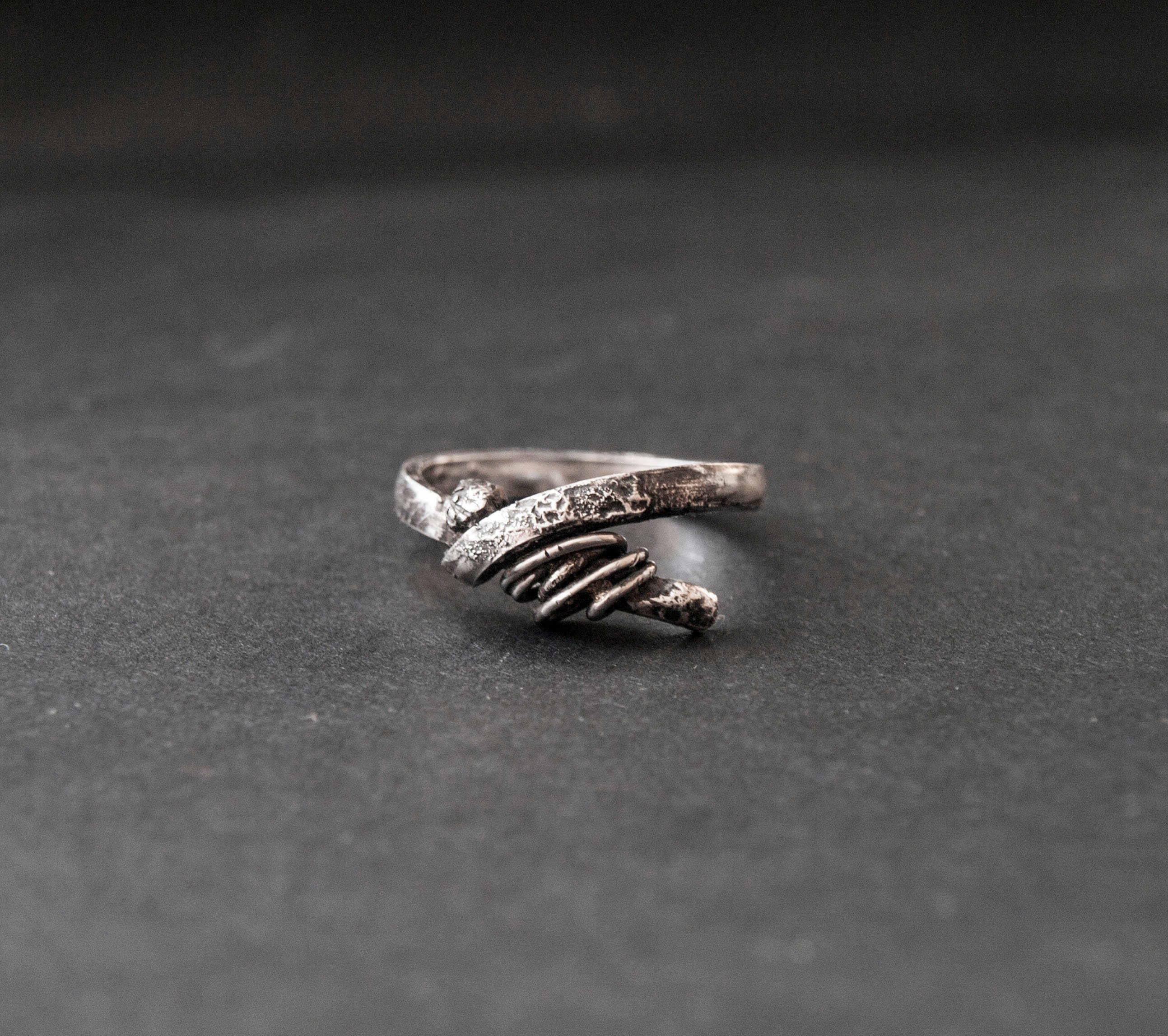 Melted Silver Ring - Etsy