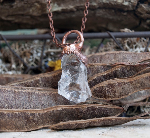Mountain Crystal Copper Jewelry Raw Stone Necklace Quartz Gemstone Light Energy Crystal Natural Clear Quartz Crystals Natural Medicine Gift Etsy