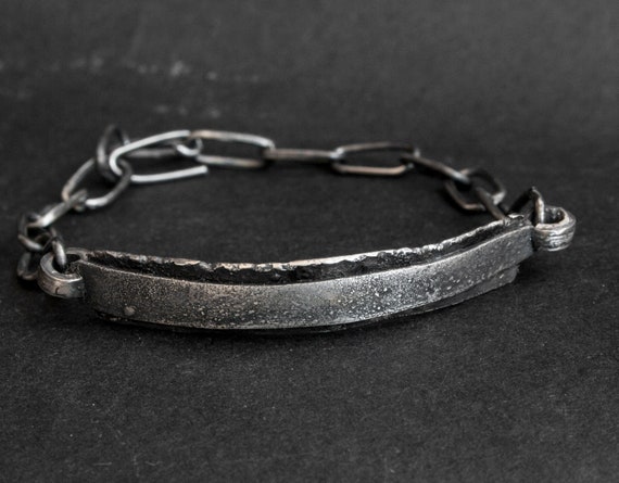Oxidized Silver Flat Chain Cuff Oxidized Silver Flat Chain Cuff