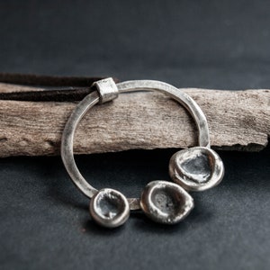 Silver pendant Art silver Handmade necklace jewelry Rustic pendant Silver necklace Art pendant Circle silver jewelry Handmade silver pendant