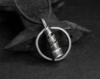 Silver pendant Spiral silver necklace Brutalist silver Organic pendant silver Oxidized silver pendant Unisex  Men silver Women pendant