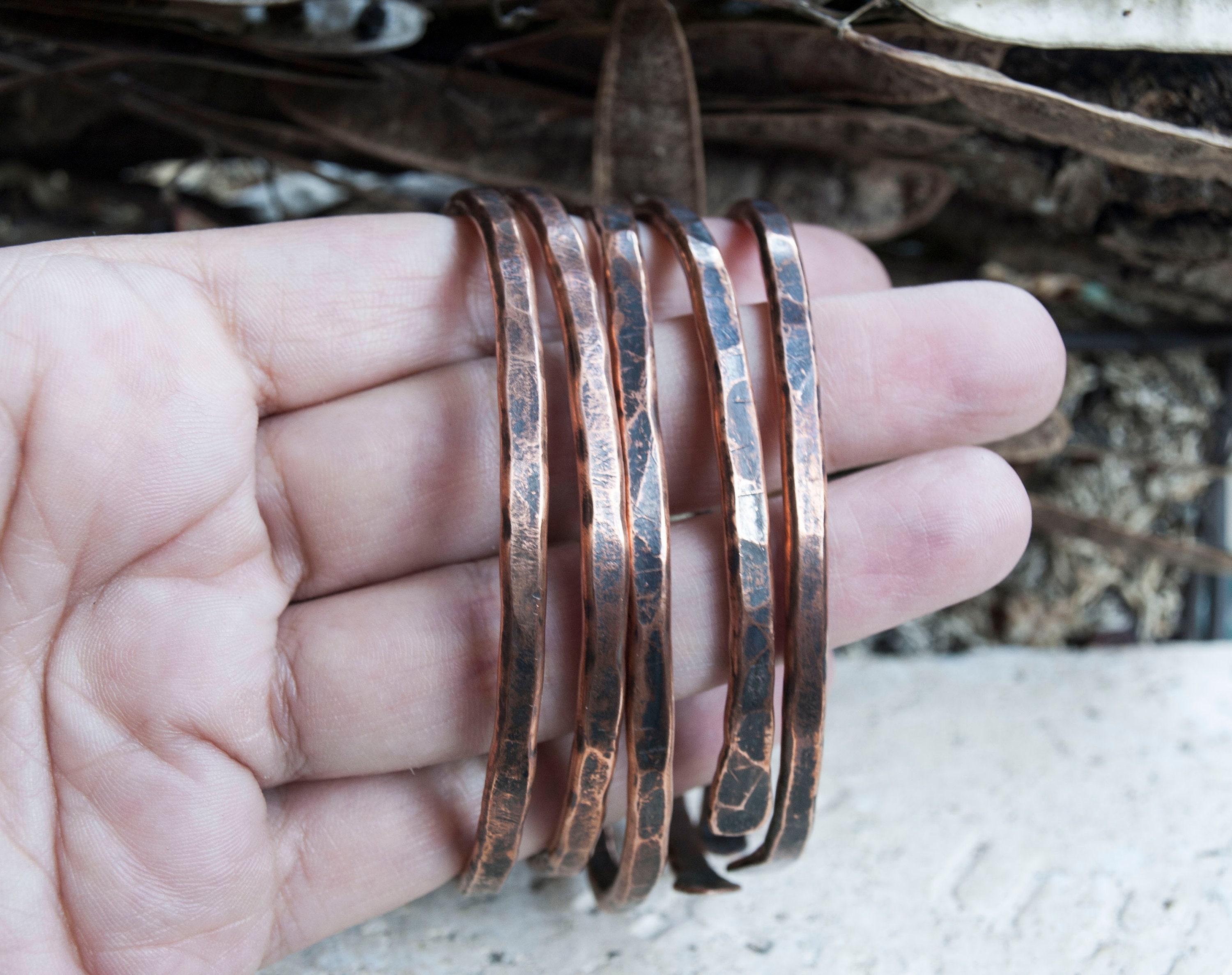 Simple Copper Bangles Stacking Bangles Copper Bangles | Etsy