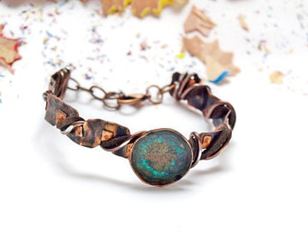 Turquoise statement bracelet, Valentines day gift for her, adjustable bracelet for women, 7th anniversary gift for wife, unique gifts for