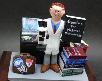 Geneticist's Custom Made Figurine, Personalized Genetic Doctor's Gift - Medical Science Grad Gift - Scientist's Gift, Oncologist's Gift