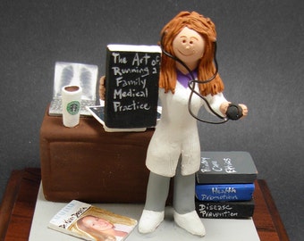 Family Doctor Figurine, Personalized Lady Doctor's Gift, Physician Graduation Gift, Female Doctor Graduation Gift Figurine, Doctor Figurine