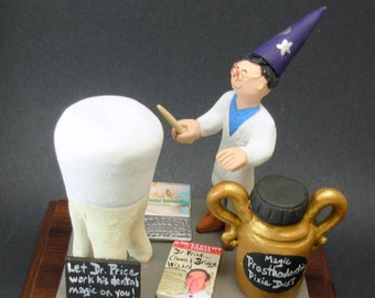 Crown and Bridge Dentist's Figurine, Custom Made Dentist Xmas Gift- Dental Figurine, "Dental Wizard" Figurine, Dentist's  Graduation Gift