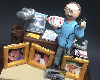 50th Birthday Gift for a Poker Playing Guy - Personalized Figurine