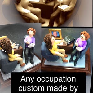 Shrink Therapist Psychiatrist Figurine Custom Made to Order, Psychiatrist Graduation Gift ,Psychologist Graduation Gift Figurine image 9