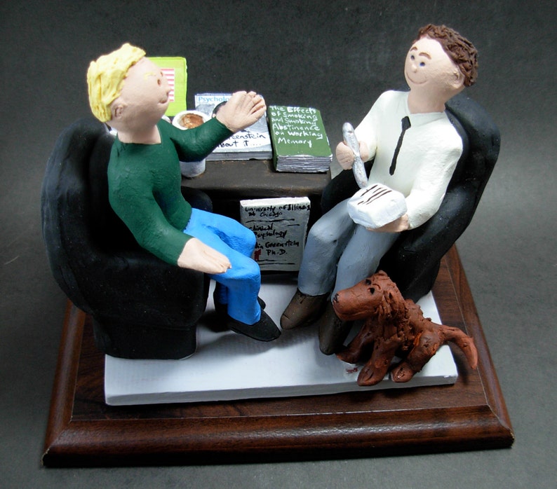 Shrink Therapist Psychiatrist Figurine Custom Made to Order, Psychiatrist Graduation Gift ,Psychologist Graduation Gift Figurine image 1