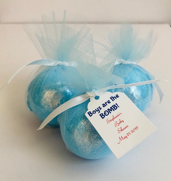 blue bath bombs for baby shower