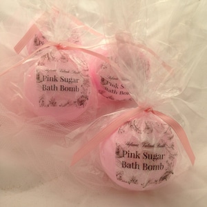 Pink Sugar Bath Bomb/Bath Fizzies/natural/glitter bath bomb