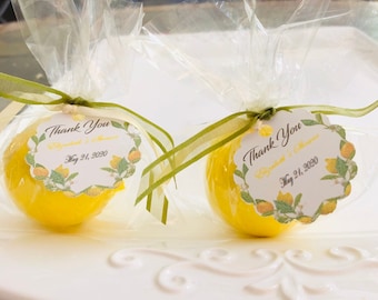 Yellow Bath bomb Favors-Lemon Theme-select amount and scent 3oz