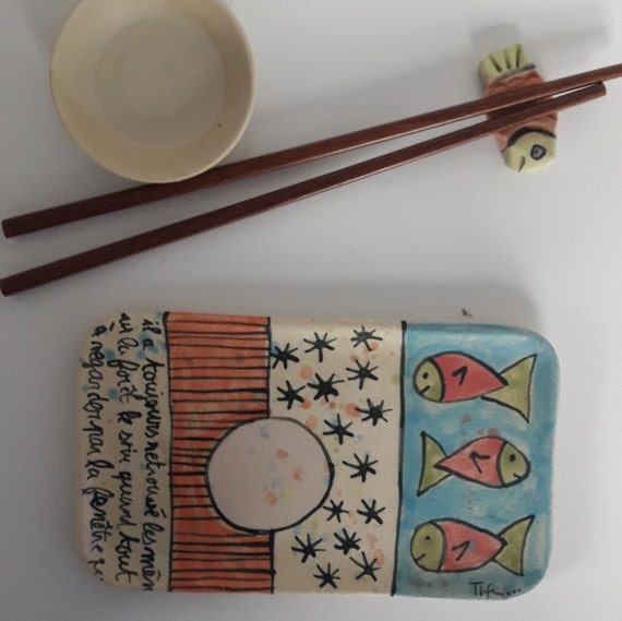 Sushi Serving Ceramic Sushi Set Ceramic Tableware Serving Ceramic Sushi Dishes Sushi Serving For Sushi Lovers Pottery - 