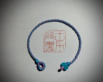 Handmade Lucky Rope Bracelet or Anklet with Amazonite Bead-Handmade Tibetan Bracelet-Gift for Couples or Friends-Meditation-ZenBracelet-Mala