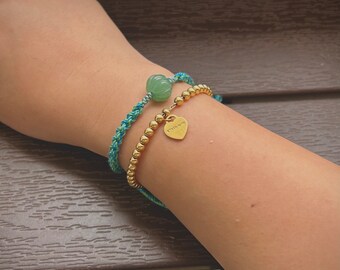 Handmade Woven Tibet Bracelet l Aventurine Gemstone l Pumpkin Design l Improves Decision-Making l Enhances Creativity l Emotional Balance