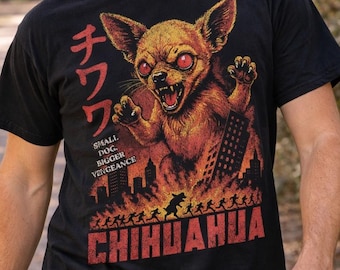Komfort Farben Chihuahua Chaos Graphic Tee: Lustiges Hundeliebhaber T-Shirt