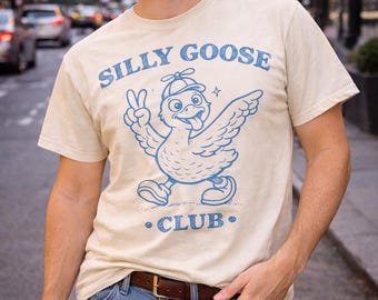 Chemise Silly Goose Club Tee-shirt drôle d'oie t-shirt oiseau dessin animé rétro Y2K Meme unisexe