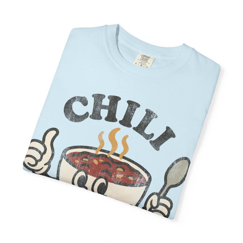 Comfort Colors Chili Club-shirt: Comfort Colors Foodie-T-shirt, Retro Soup Bowl-shirt, Funny Food Lover-T-shirt, Leuk Diner-T-shirt Chambray