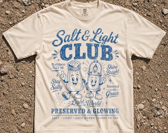 Salt and Light Club Shirt, Matthew 5:13 Christian Tee, Stay Salty Faith Gift, Retro Scripture Comfort Colors® T-Shirt, Church Top