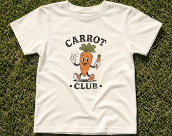 キャロットクラブ 幼児用ヴィンテージTシャツ Comfort Colors® かわいい野菜柄ベビーTシャツ イースターギフト ベビーシャワー