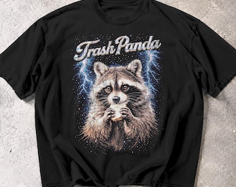 Camiseta Comfort Colors Trash Panda Vintage Rock Tee, Regalo de Mapache Relámpago, Camiseta Divertida con Gráfico de Mapache, Top Retro de Concierto Comfort Colors