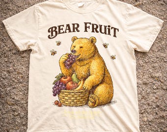Comfort Colors® Bear Fruit Shirt, Fruit of the Spirit Tee, Christian Bear Shirt, Galatians 5:22 Shirt, Bible Verse Faith Tee