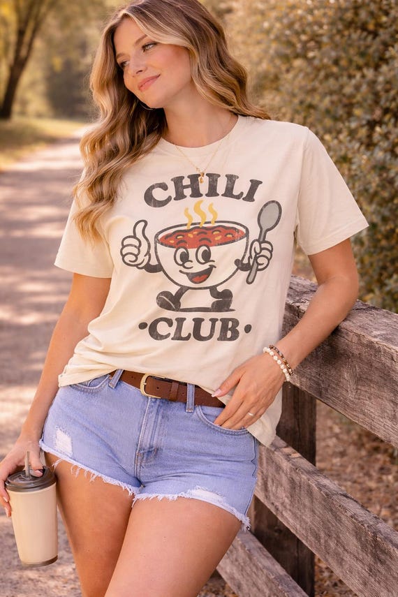 Chili Club Shirt: Comfort Colors Foodie Tee, Retro Soup Bowl Shirt, Funny Food Lover Tee, Cute Diner Graphic Tee