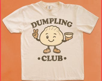 T-shirt club de boulettes personnalisé pour les plus fins gourmets : t-shirt mascotte mignon Dim Sum, t-shirt rétro kawaii bar à nouilles