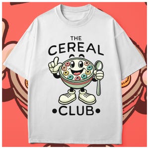 Comfort Colors Cereal Club T-Shirt: Unisex Garment-Dyed Breakfast Tee